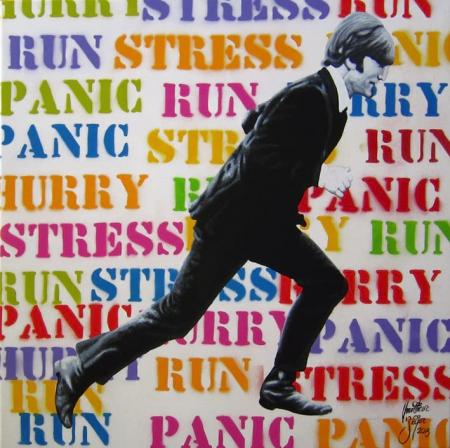 Hurry Run Stress Panic - Christian Beijer Arts