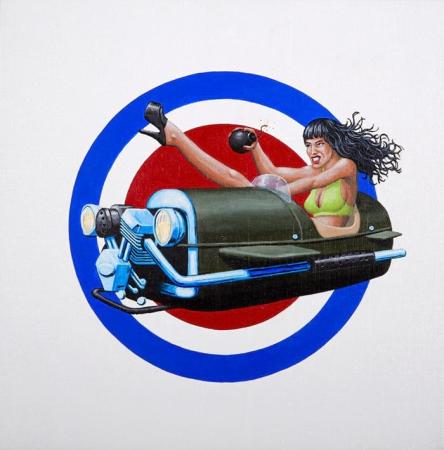  Original for nose art Morgan 3 wheeler. Double Trouble 2 - Christian Beijer Arts