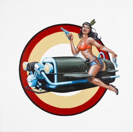  Original for nose art Morgan 3 wheeler. Double Trouble 2 - Christian Beijer Arts